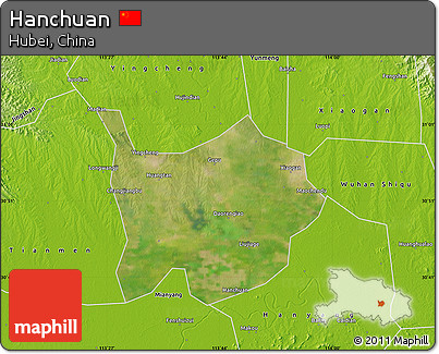 Satellite Map of Hanchuan, physical outside