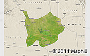 Satellite Map of Hanchuan, shaded relief outside