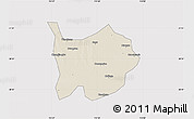 Shaded Relief Map of Hanchuan, cropped outside