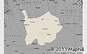 Shaded Relief Map of Hanchuan, darken, desaturated
