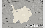 Shaded Relief Map of Hanchuan, darken, semi-desaturated