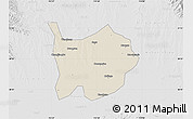 Shaded Relief Map of Hanchuan, lighten, desaturated