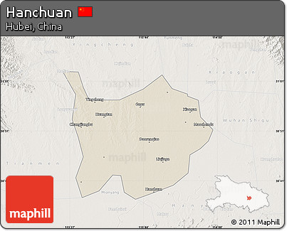 Shaded Relief Map of Hanchuan, lighten