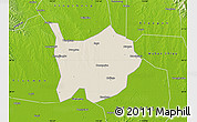 Shaded Relief Map of Hanchuan, physical outside