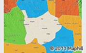 Shaded Relief Map of Hanchuan, political outside