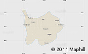 Shaded Relief Map of Hanchuan, single color outside