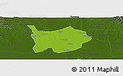 Physical Panoramic Map of Hanchuan, darken