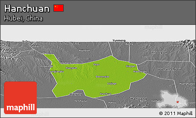 Physical Panoramic Map of Hanchuan, desaturated