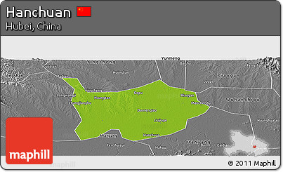 Physical Panoramic Map of Hanchuan, desaturated