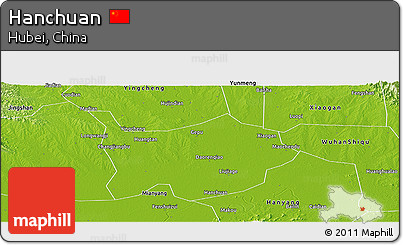 Physical Panoramic Map of Hanchuan
