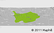 Physical Panoramic Map of Hanchuan, lighten, desaturated
