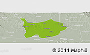 Physical Panoramic Map of Hanchuan, lighten, semi-desaturated