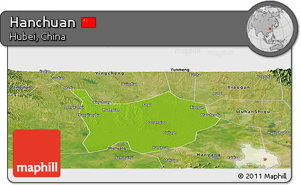 Physical Panoramic Map of Hanchuan, satellite outside