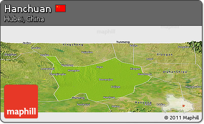 Physical Panoramic Map of Hanchuan, satellite outside