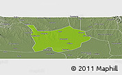 Physical Panoramic Map of Hanchuan, semi-desaturated