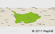 Physical Panoramic Map of Hanchuan, shaded relief outside