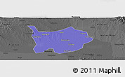 Political Panoramic Map of Hanchuan, darken, desaturated