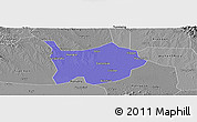 Political Panoramic Map of Hanchuan, desaturated