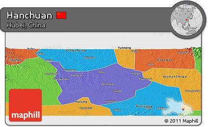 Political Panoramic Map of Hanchuan