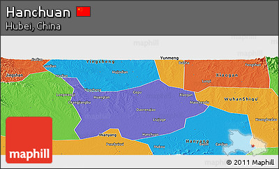 Political Panoramic Map of Hanchuan