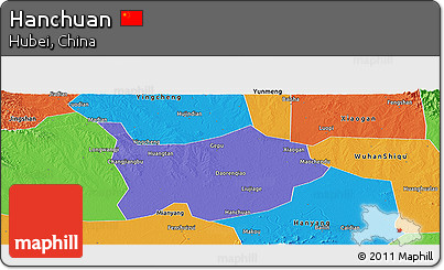 Political Panoramic Map of Hanchuan