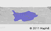 Political Panoramic Map of Hanchuan, lighten, desaturated