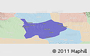Political Panoramic Map of Hanchuan, lighten