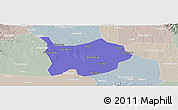 Political Panoramic Map of Hanchuan, lighten, semi-desaturated