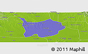 Political Panoramic Map of Hanchuan, physical outside