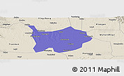 Political Panoramic Map of Hanchuan, shaded relief outside