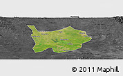 Satellite Panoramic Map of Hanchuan, darken, desaturated