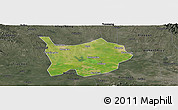 Satellite Panoramic Map of Hanchuan, darken, semi-desaturated
