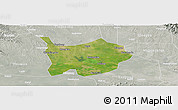 Satellite Panoramic Map of Hanchuan, lighten, semi-desaturated