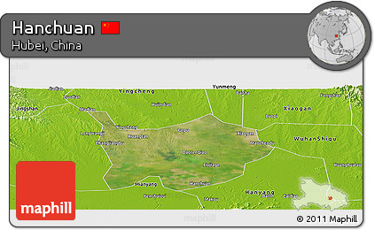 Satellite Panoramic Map of Hanchuan, physical outside