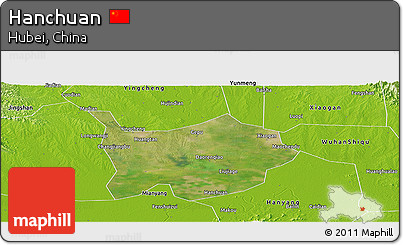 Satellite Panoramic Map of Hanchuan, physical outside