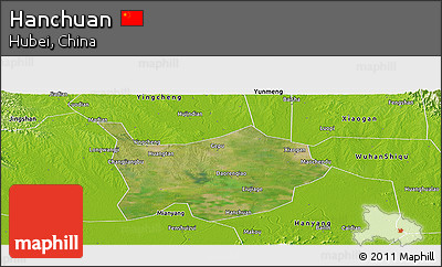 Satellite Panoramic Map of Hanchuan, physical outside