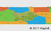 Satellite Panoramic Map of Hanchuan, political outside