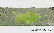 Satellite Panoramic Map of Hanchuan, semi-desaturated