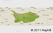 Satellite Panoramic Map of Hanchuan, shaded relief outside