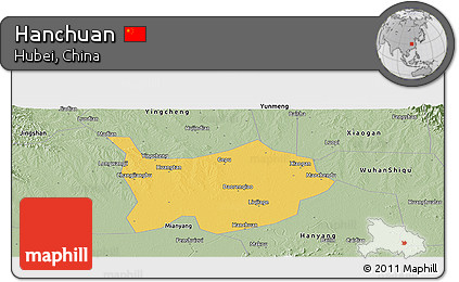 Savanna Style Panoramic Map of Hanchuan