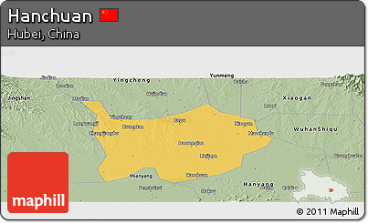 Savanna Style Panoramic Map of Hanchuan