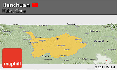 Savanna Style Panoramic Map of Hanchuan