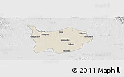 Shaded Relief Panoramic Map of Hanchuan, lighten, desaturated