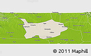Shaded Relief Panoramic Map of Hanchuan, physical outside