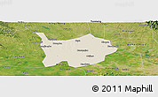Shaded Relief Panoramic Map of Hanchuan, satellite outside