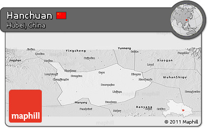 Silver Style Panoramic Map of Hanchuan