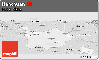 Silver Style Panoramic Map of Hanchuan