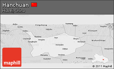 Silver Style Panoramic Map of Hanchuan