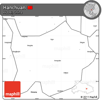 Blank Simple Map of Hanchuan