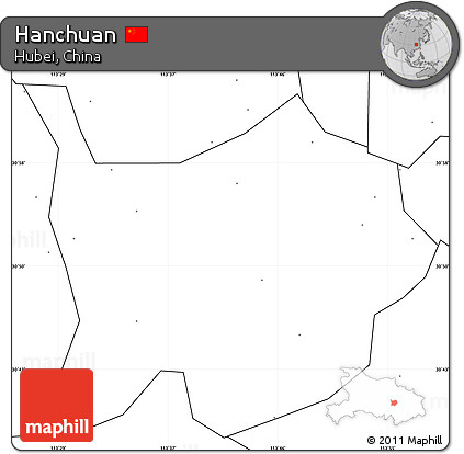 Blank Simple Map of Hanchuan, no labels